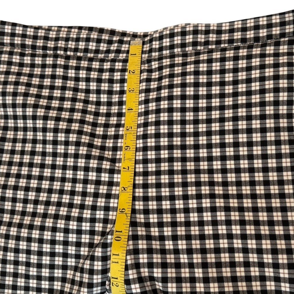 Gingham Stretch Pull-On Pants Women's 12 Preppy Business Casual Workwear Staple - Picture 7 of 9